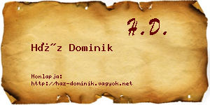 Ház Dominik névjegykártya