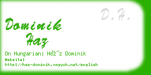 dominik haz business card